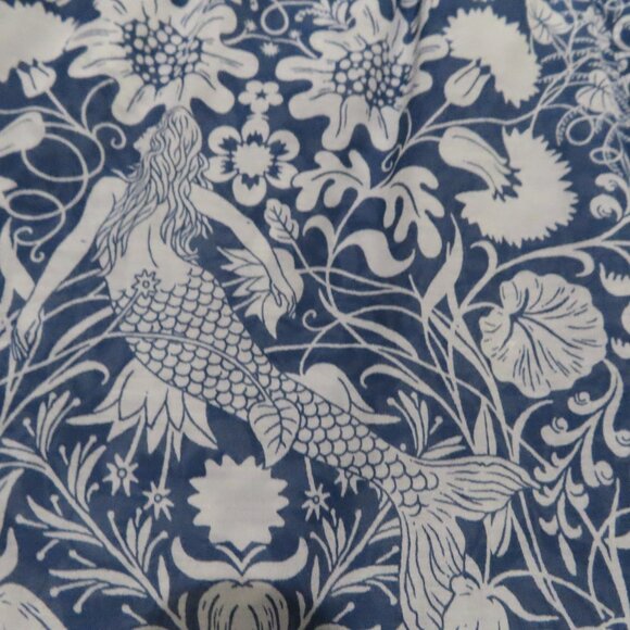 J.Crew Floral and Mermaid Print Pin Tuck Cotton/Silk Blend Top Size 0 - Picture 5 of 14